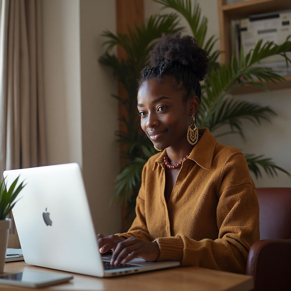 Cabdiraxmaan oo ka shaqeynaya gurigiisa